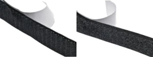 Klettband SCHWARZ, selbstklebender Klettverschluss, 16 mm, Rolle à 25 m