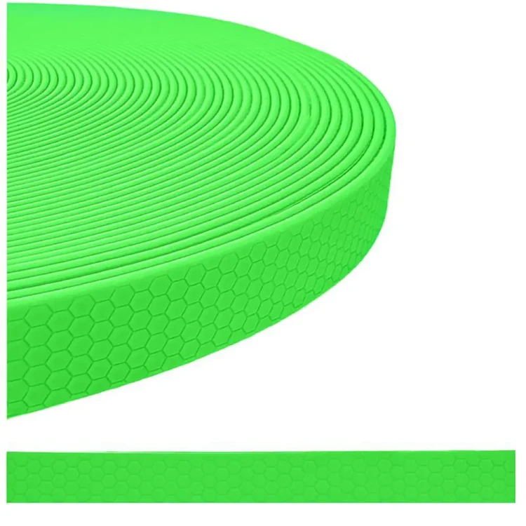 Taśma na Smycze Obroże Kantary 20mm PCV wodoodporna Hexa Neon Zielony