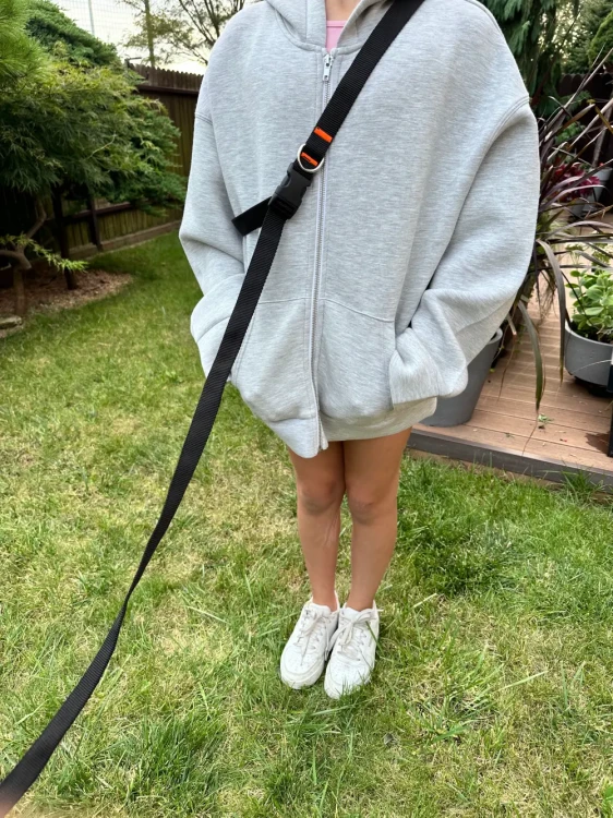 Smycz dla Psa z Amortyzatorem 280cm CZARNA Regulowana Sportowa