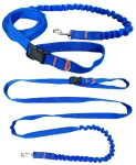 Hundeleine mit Stoßdämpfer, 280 cm, BLAU, verstellbar, sportlich