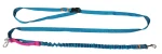 Hundeleine mit Stoßdämpfer, verstellbar, verkürzbar, mit Griff, 280 cm, TURKIS, AMOhand, zusammenklappbar
