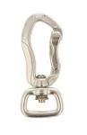 20-mm-Aluminium-Karabiner, silberfarben, Belastbarkeit 400 kg, Karabiner für Schlüsselbänder