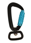 Aluminium-Karabiner 25 mm SCHWARZ 400 kg MIT VERRIEGELUNG Karabinerhaken 