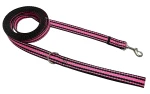 Klassische Hundeleine für Spaziergänge – robust, bequem, schwarz-rosa