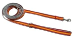 Klassische Hundeleine für Spaziergänge – robust, bequem, grau-orange-rot