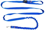 Hundeleine mit Stoßdämpfer, 380 cm, BLAU, verstellbar, HandsFree, hergestellt in Polen