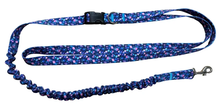 Smycz dla Psa z Amortyzatorem 380cm wzór AstroŚwiat Regulowana HandsFree