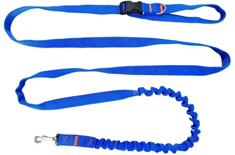 Smycz dla Psa z Amortyzatorem 480cm NIEBIESKA Regulowana HandsFree Made in Poland