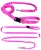 Smycz dla Psa z Amortyzatorem 480cm RÓŻ NEON Regulowana HandsFree Made in Poland