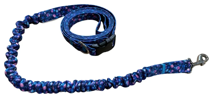 Smycz dla Psa z Amortyzatorem 480cm wzór AstroŚwiat Regulowana HandsFree