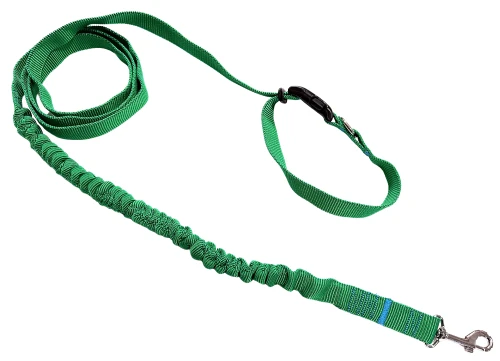 Smycz dla Psa z Amortyzatorem 280cm ZIELONA Regulowana Sportowa