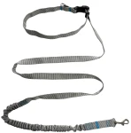 Hundeleine mit Stoßdämpfer, 480 cm, aschgrau, verstellbar, HandsFree, hergestellt in Polen
