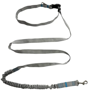Hundeleine mit Stoßdämpfer, 480 cm, aschgrau, verstellbar, HandsFree, hergestellt in Polen