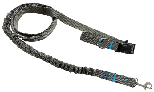 Smycz dla Psa z Amortyzatorem 480cm GRAFIT Regulowana HandsFree Made in Poland