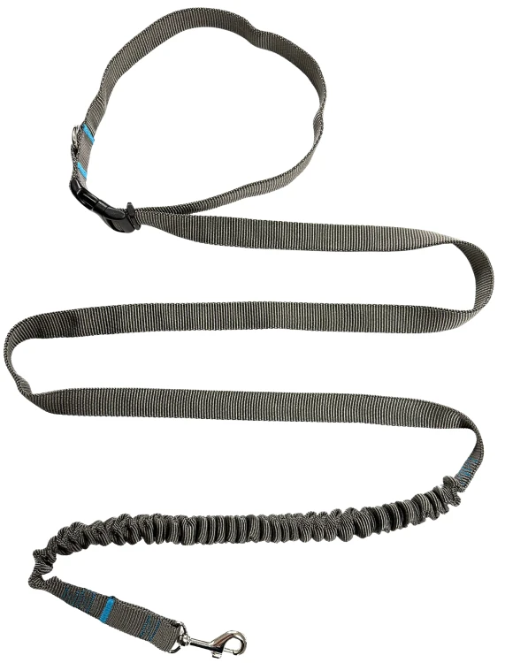 Smycz dla Psa z Amortyzatorem 480cm GRAFIT Regulowana HandsFree Made in Poland