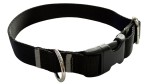 Hundehalsband 2,5 cm mit Schnalle, verstellbar, schwarz – Zepnij