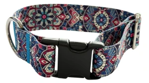4 cm breites Hundehalsband mit Schnalle „EtnoMandala“ – Zepnij