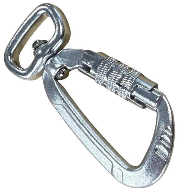 Karabinek Aluminiowy 25mm SREBRNY 400kg BLOKADA Karabińczyk