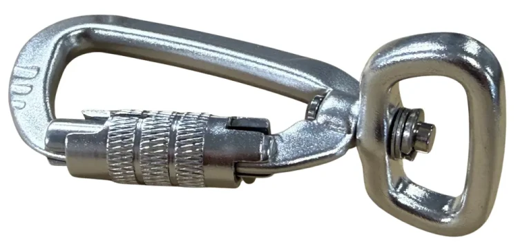 Karabinek Aluminiowy 25mm SREBRNY 400kg BLOKADA Karabińczyk
