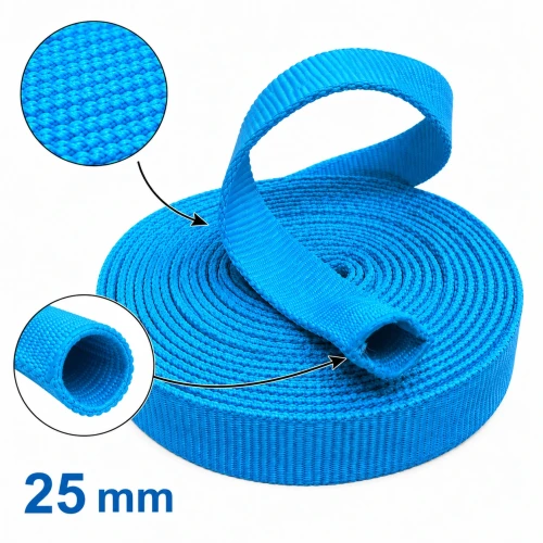 Taśma Rurowa 25mm Polipropylen Błękit 5mb