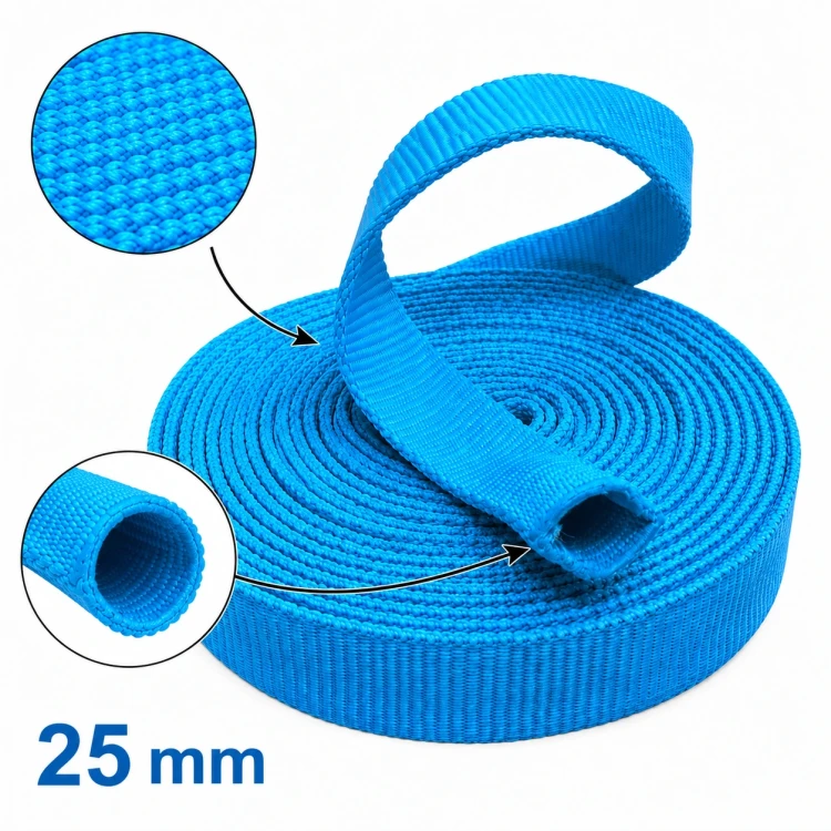 Taśma Rurowa 25mm Polipropylen Błękit 5mb