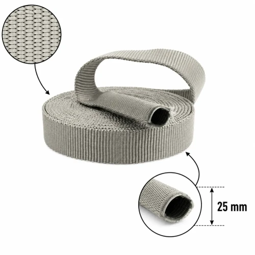 Taśma Rurowa 25mm Polipropylen Jasny Popiel 5mb Tunelowa