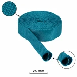 Rohrband 25 mm, Polypropylen, türkis, 5 m, geflochten, Tunnelband