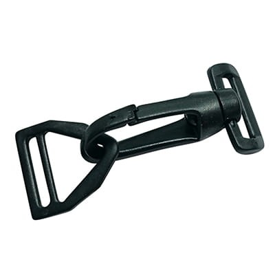 Karabinek plastikowy 25mm Czarny 10szt