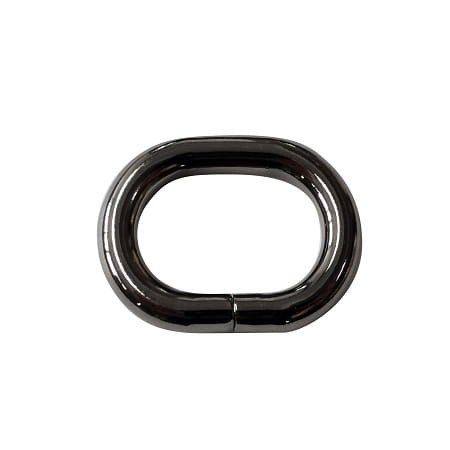 Kółko metalowe Owal fi25mm Czarny nikiel 5szt