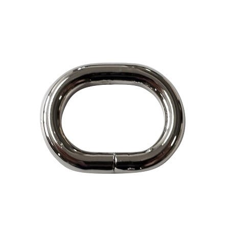 Kółko metalowe Owal fi25mm Nikiel błysk 5szt