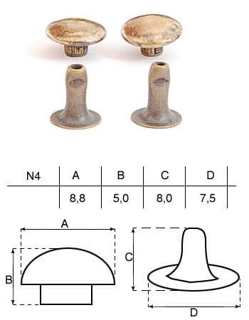 Nit kaletniczy N4 8,8x8mm Nity Kapsle 50szt