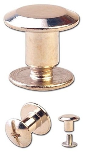 Nity skręcane 5 mm srebrne – śrubki do skóry, pasków i toreb, 10 szt