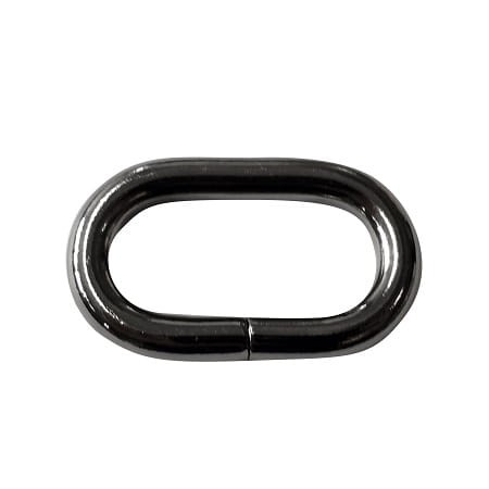 Kółko metalowe Owal fi32mm Czarny nikiel 5szt