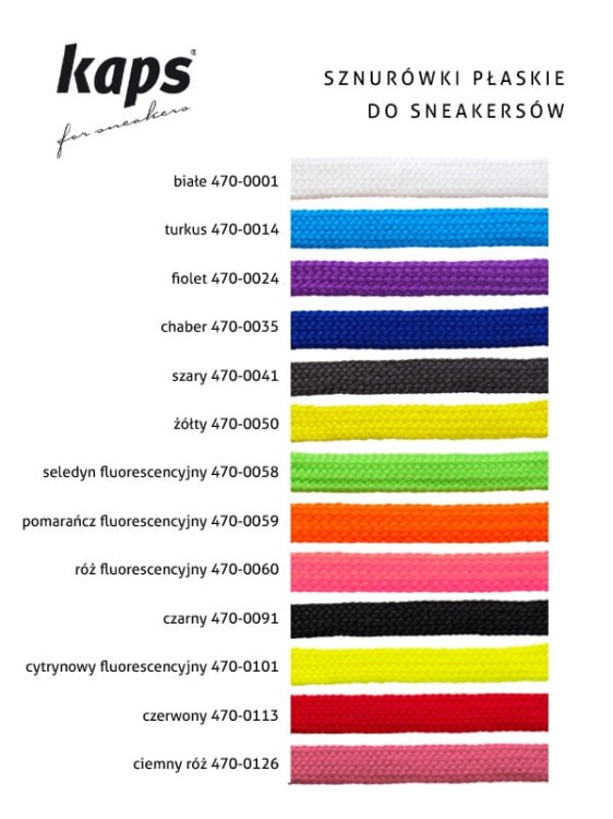 Sznurówki Płaskie Do Tenisówek 120cm 13 kolorów